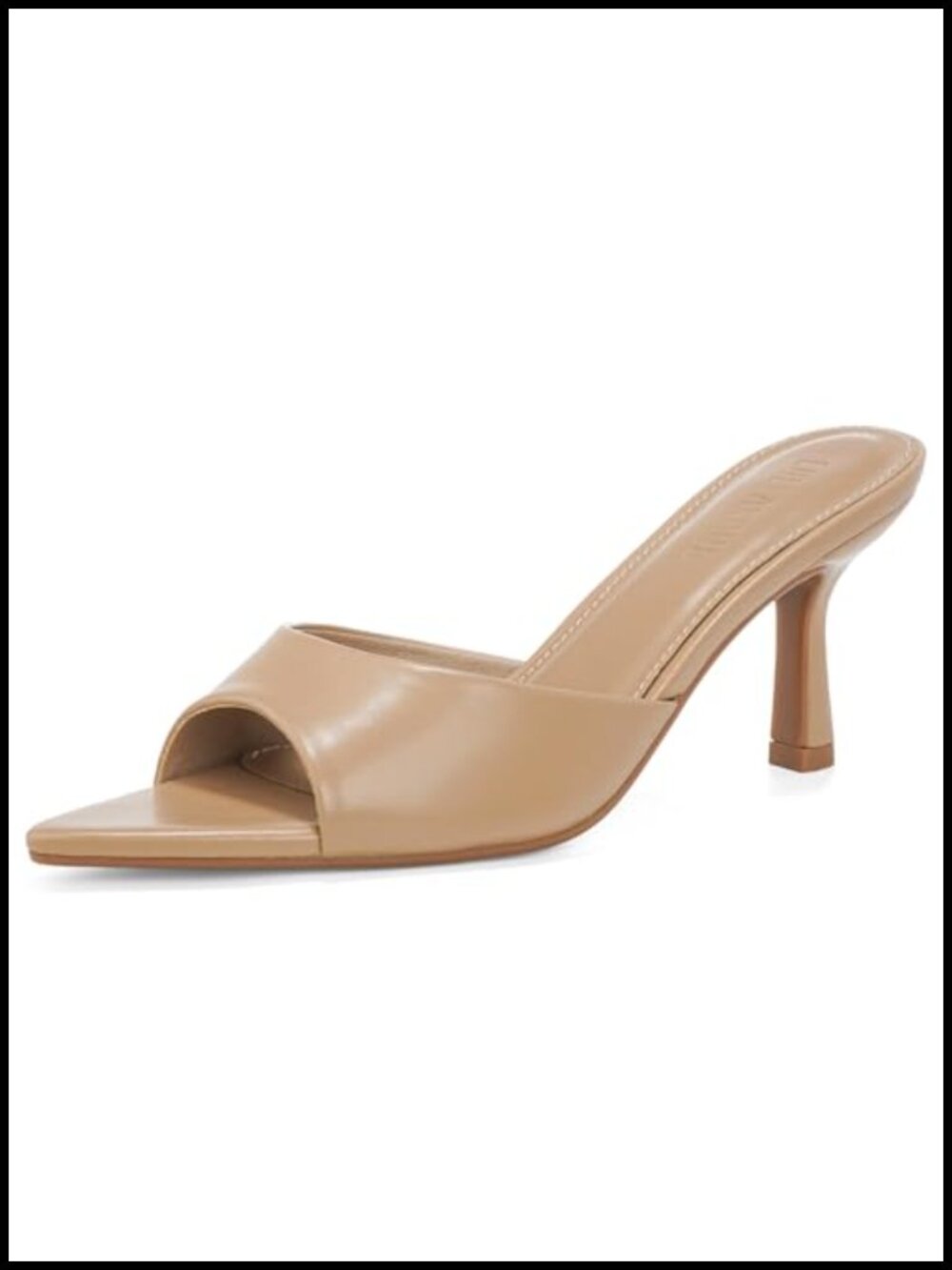 Women's Kitten Heels Open Pointed Toe Slip On Mid Heeled Sandals